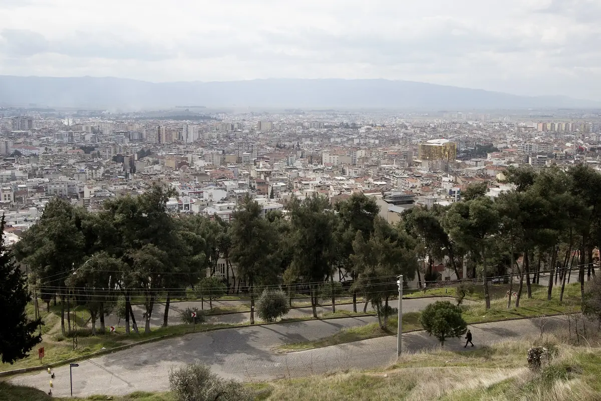 Adnan Menderes Üniversitesi kampüsünden Aydın şehir merkezinin (Efeler) panoramik görünümü