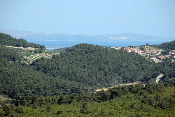 Yağcılar sırtlarından Urla ve körfez manzarası
